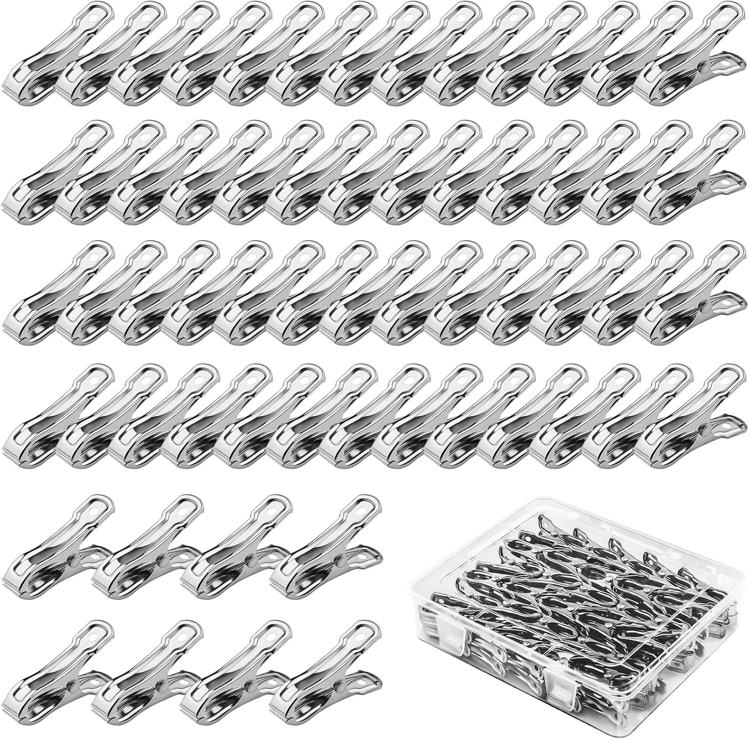 Aodaer 60 clips de acero inoxidable para jardín con agarre fuerte, clips de invernadero, película antiviento, malla de sombreado, abrazaderas de
