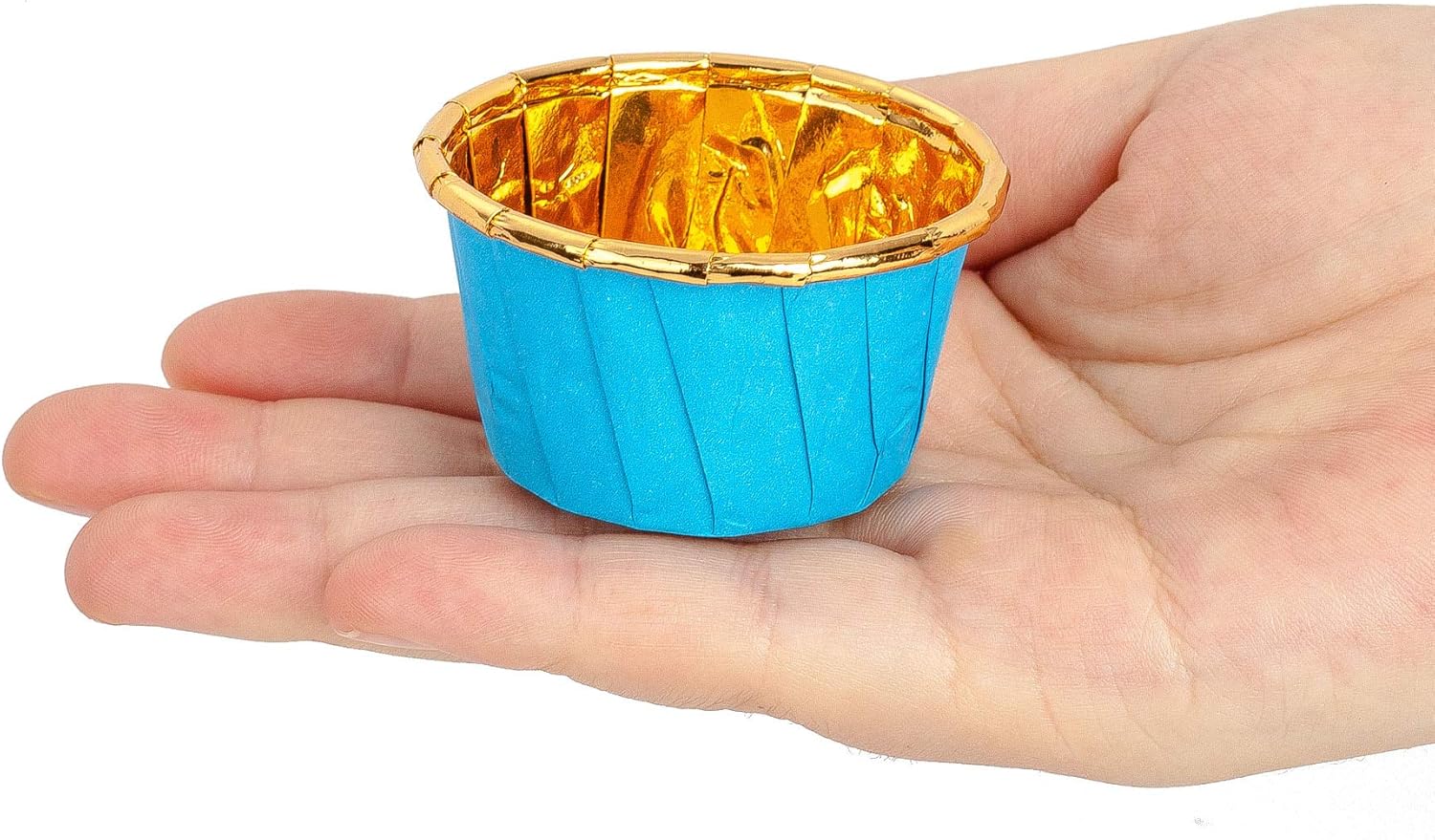 GOLDEN APPLE, Paquete de 50 mini tazas de papel de aluminio para hornear pasteles, moldes para hornear magdalenas, moldes para hornear tazas para