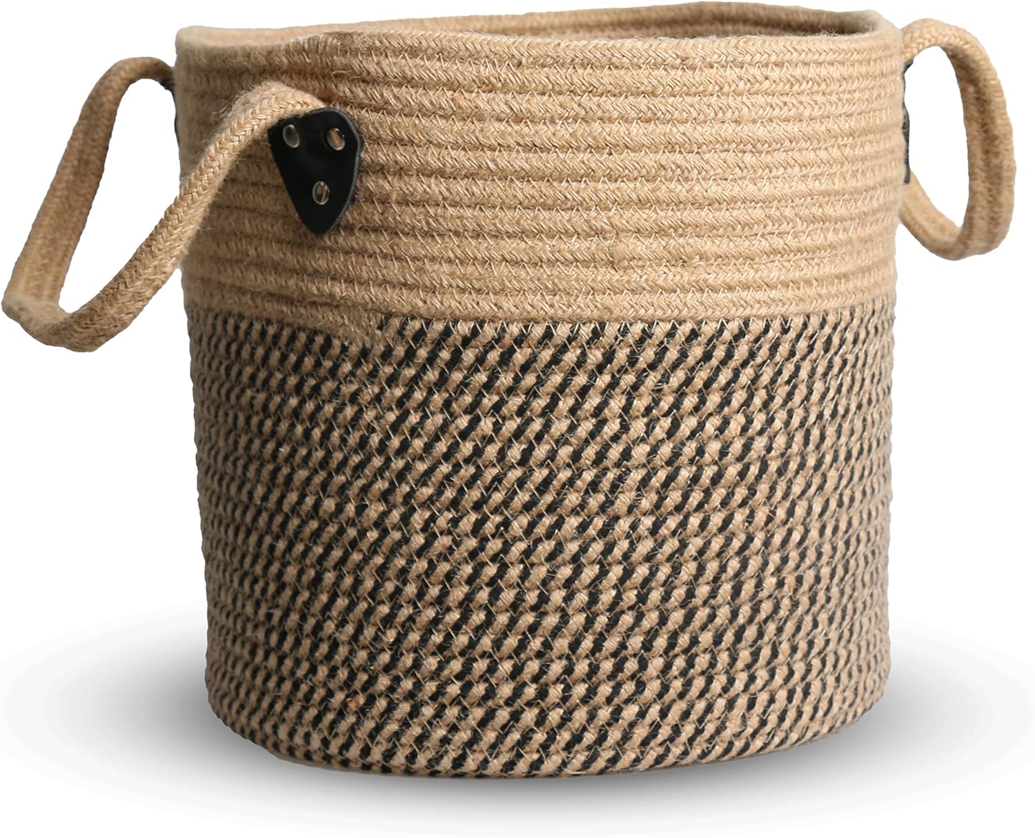 Cesta de cuerda de yute de 12 x 12 pulgadas, cesta tejida con asas para macetas de 8 a 11 pulgadas, cubierta bohemia para macetas de interior, cesta