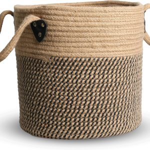 Cesta de cuerda de yute de 12 x 12 pulgadas, cesta tejida con asas para macetas de 8 a 11 pulgadas, cubierta bohemia para macetas de interior, cesta Cesta de cuerda de yute de 12 x 12 pulgadas, cesta tejida con asas para macetas de 8 a 11 pulgadas, cubierta bohemia para macetas de interior, cesta