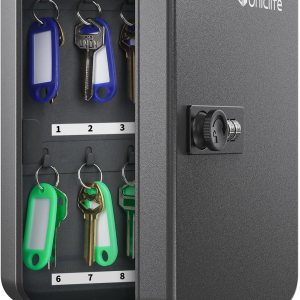 Uniclife Gabinete de llaves de 20 posiciones con cerradura de combinación reiniciable, caja de almacenamiento de seguridad digital negra, Uniclife Gabinete de llaves de 20 posiciones con cerradura de combinación reiniciable, caja de almacenamiento de seguridad digital negra,