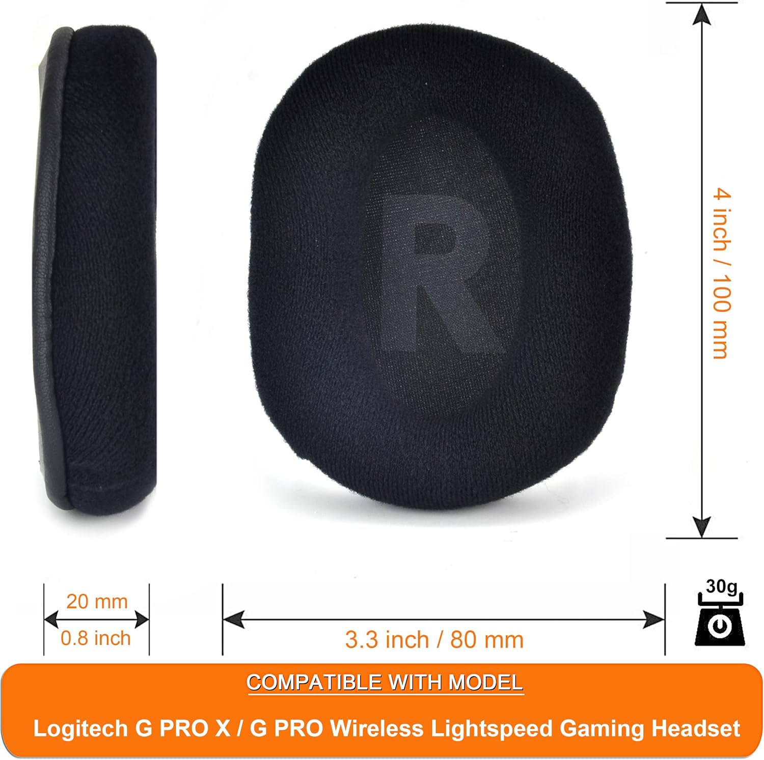 Almohadillas de repuesto para los oídos G Pro X compatibles con auriculares Logitech G ProG Pro X Gaming (terciopelo)