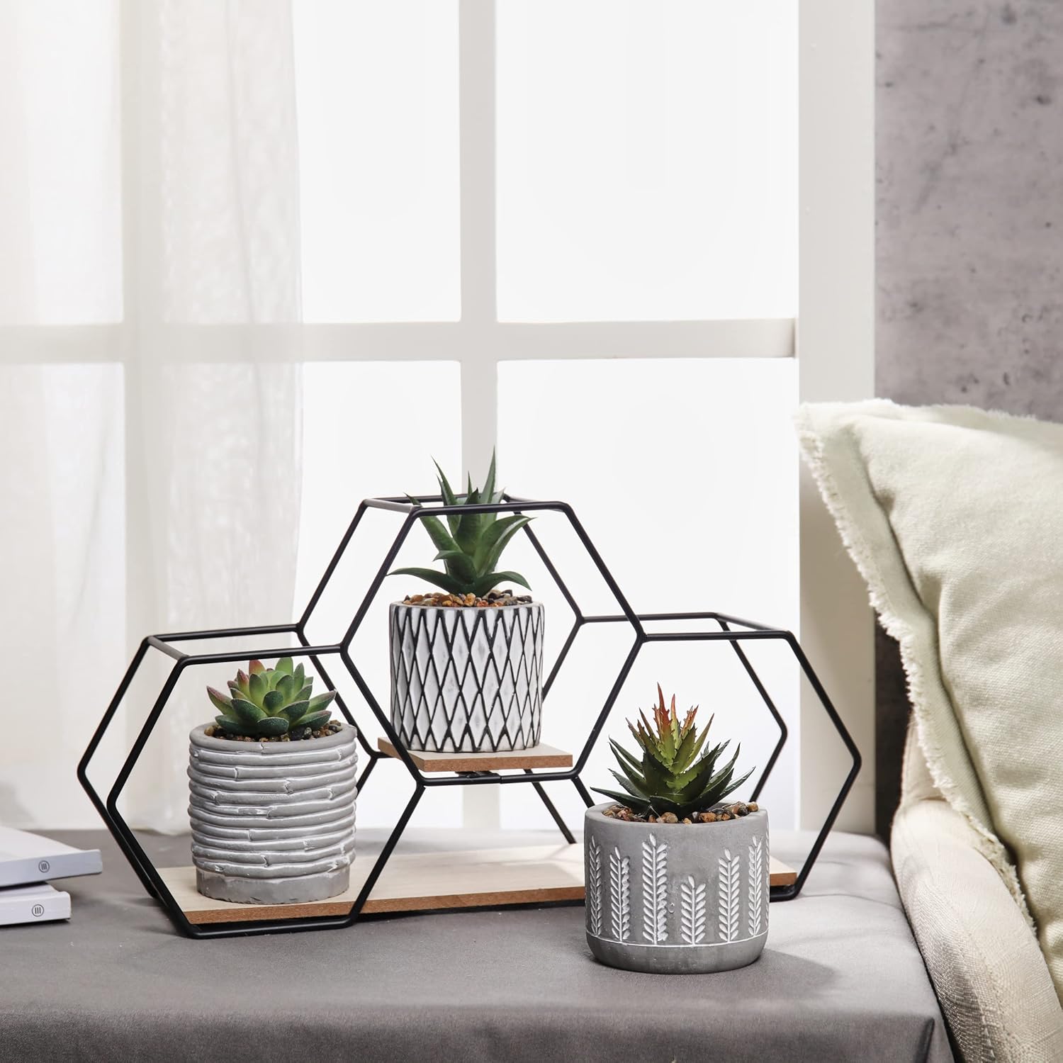 TERESA’S COLLECTIONS Plantas artificiales modernas en maceta para decoración del hogar, planta falsa de interior, decoración de pared bohemia con