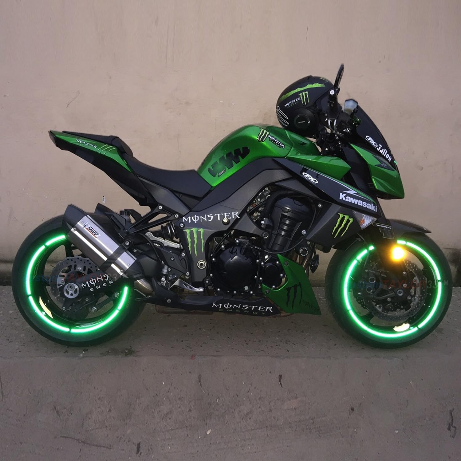 customTAYLOR33 VERDE cinta reflactante de alta intensidad de seguridad para rins, roja (debe seleccionar el tamaño de rin)