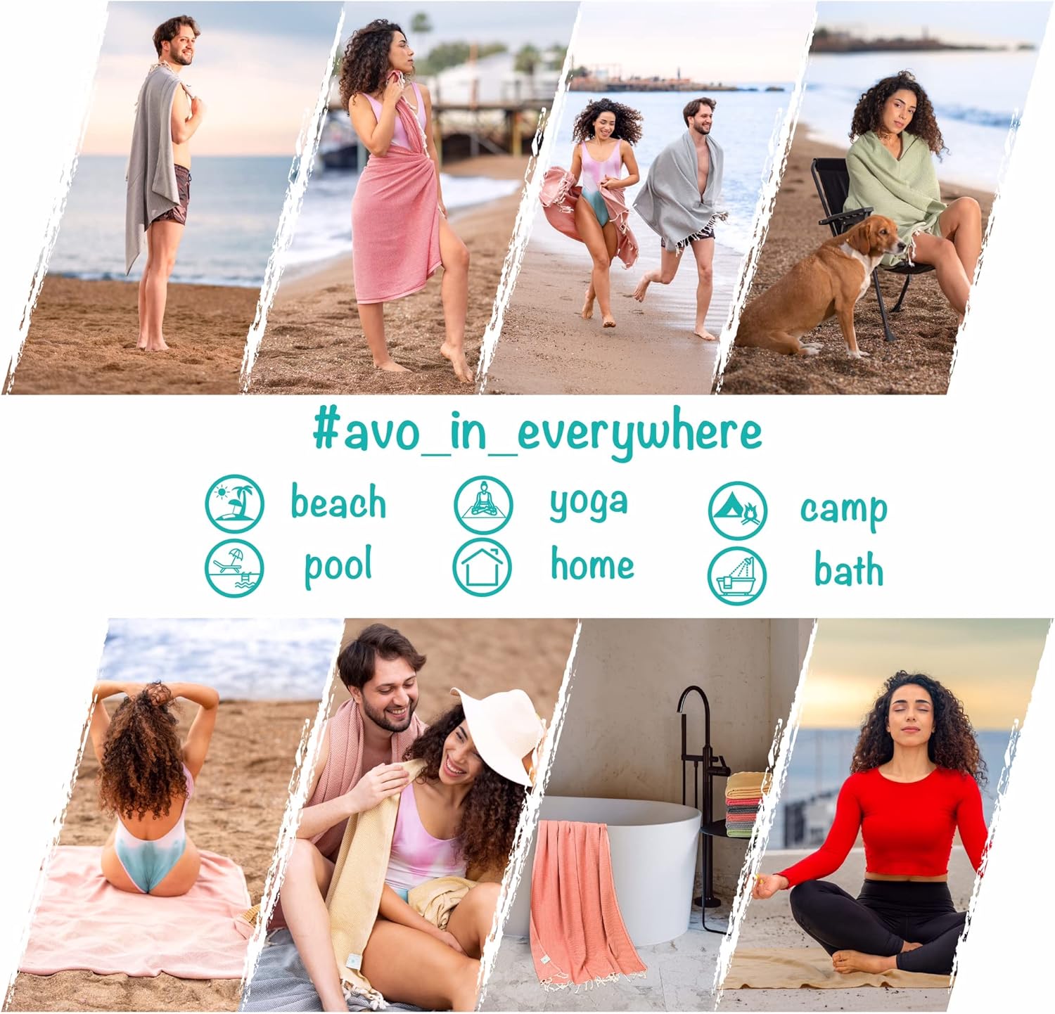AVO Lozenge – Toalla de playa de 37 x 72 pulgadas, 100 % algodón, súper suave, Easy2clean, de secado rápido, extra grande, ligera, compacta,