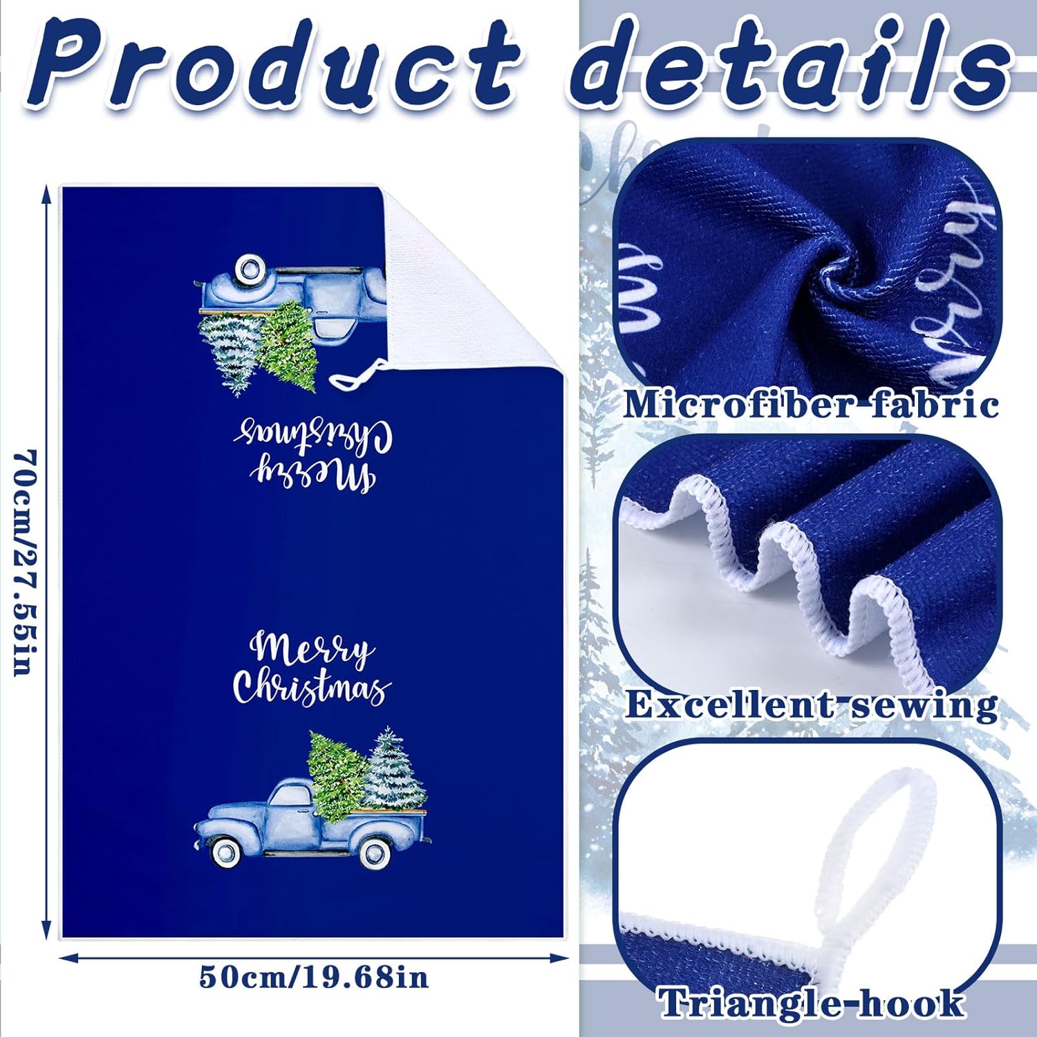 Geyoga 6 paños de cocina de Navidad de 16 x 24 pulgadas, absorbentes, paños de cocina, decoración de cocina de Navidad para Navidad, vacaciones,