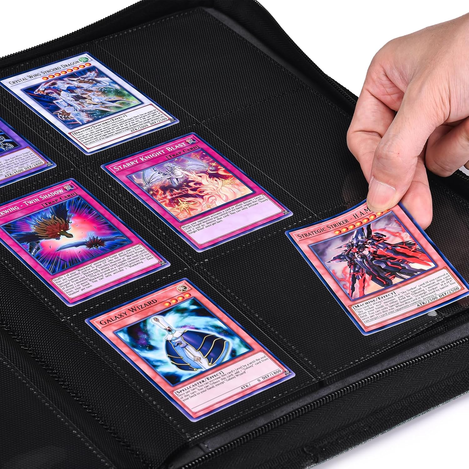 HerriaT Carpeta de tarjetas intercambiables, carpeta de colección de tarjetas de poliuretano de 9 bolsillos para 360 tarjetas, libro de tarjetas