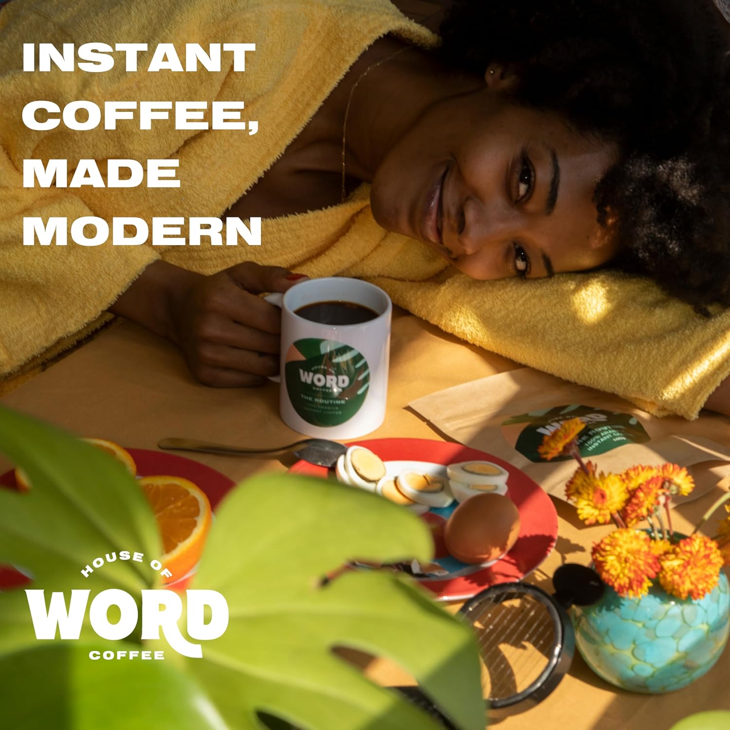 Word Arabica – Café instantáneo con crema, vainilla tostado medio, café natural caliente o helado, paquete compostable de origen responsable, 33