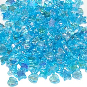 200 cuentas acrílicas en forma de corazón de estrella, surtidos de colores AB, cuentas espaciadoras sueltas para hacer joyas, manualidades, 200 cuentas acrílicas en forma de corazón de estrella, surtidos de colores AB, cuentas espaciadoras sueltas para hacer joyas, manualidades,