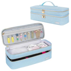 Funda de transporte de viaje de doble capa compatible con cepillo de secado de pelo Revlon de un solo paso, voluminizador, estilizador, herramientas Funda de transporte de viaje de doble capa compatible con cepillo de secado de pelo Revlon de un solo paso, voluminizador, estilizador, herramientas