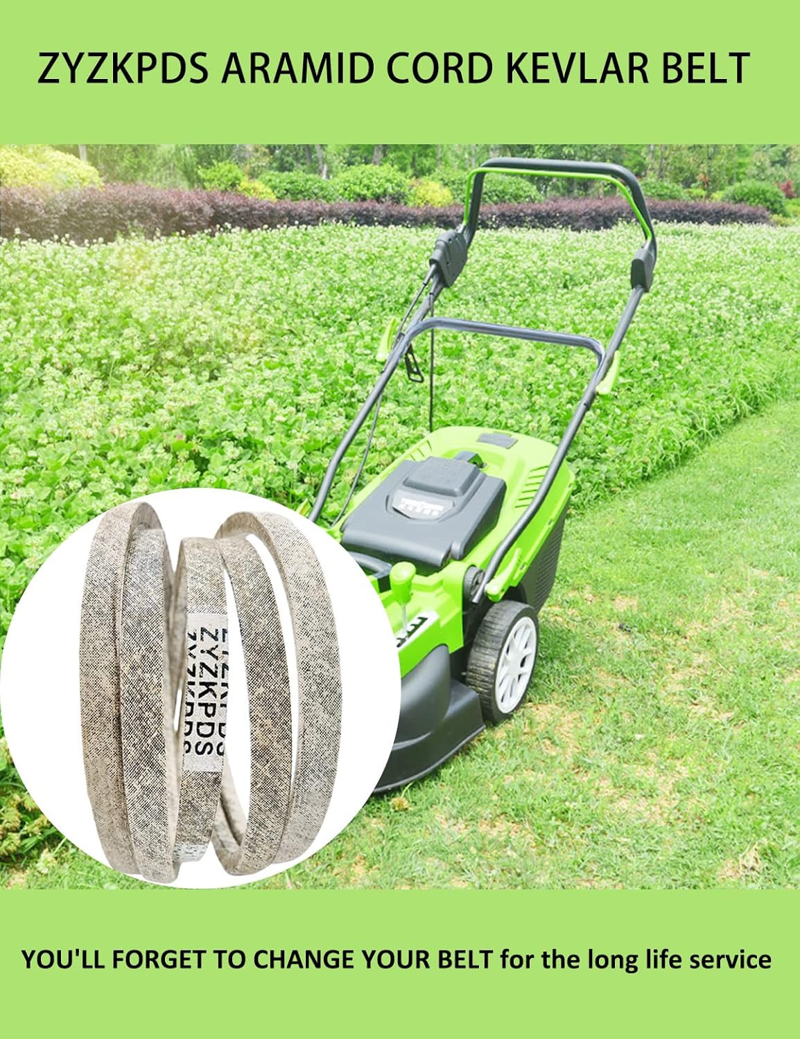 ZYZKPDS Cinturón de Kevlar para cortacésped de 12 “x 106” para Ariens 21546607 AYP 405143 584453101 Craftsman 7133156 Husqvarna 532405143 584453101