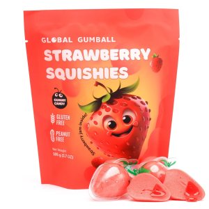 Gummy Candy – Gomitas rellenas de gelatina, caramelos de fresa rellenos de mermelada de fresa real, 5 piezas de caramelos masticables envueltos Gummy Candy – Gomitas rellenas de gelatina, caramelos de fresa rellenos de mermelada de fresa real, 5 piezas de caramelos masticables envueltos
