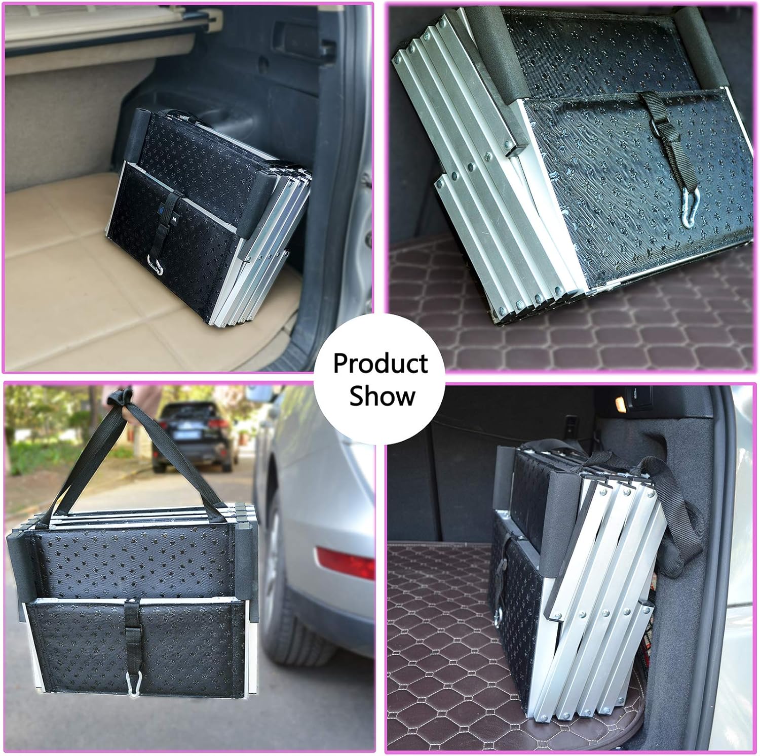 By Unbranded Escaleras de aluminio para perros, escalón portátil grande para perros para camas altas, camiones y SUV, rampa plegable ligera para