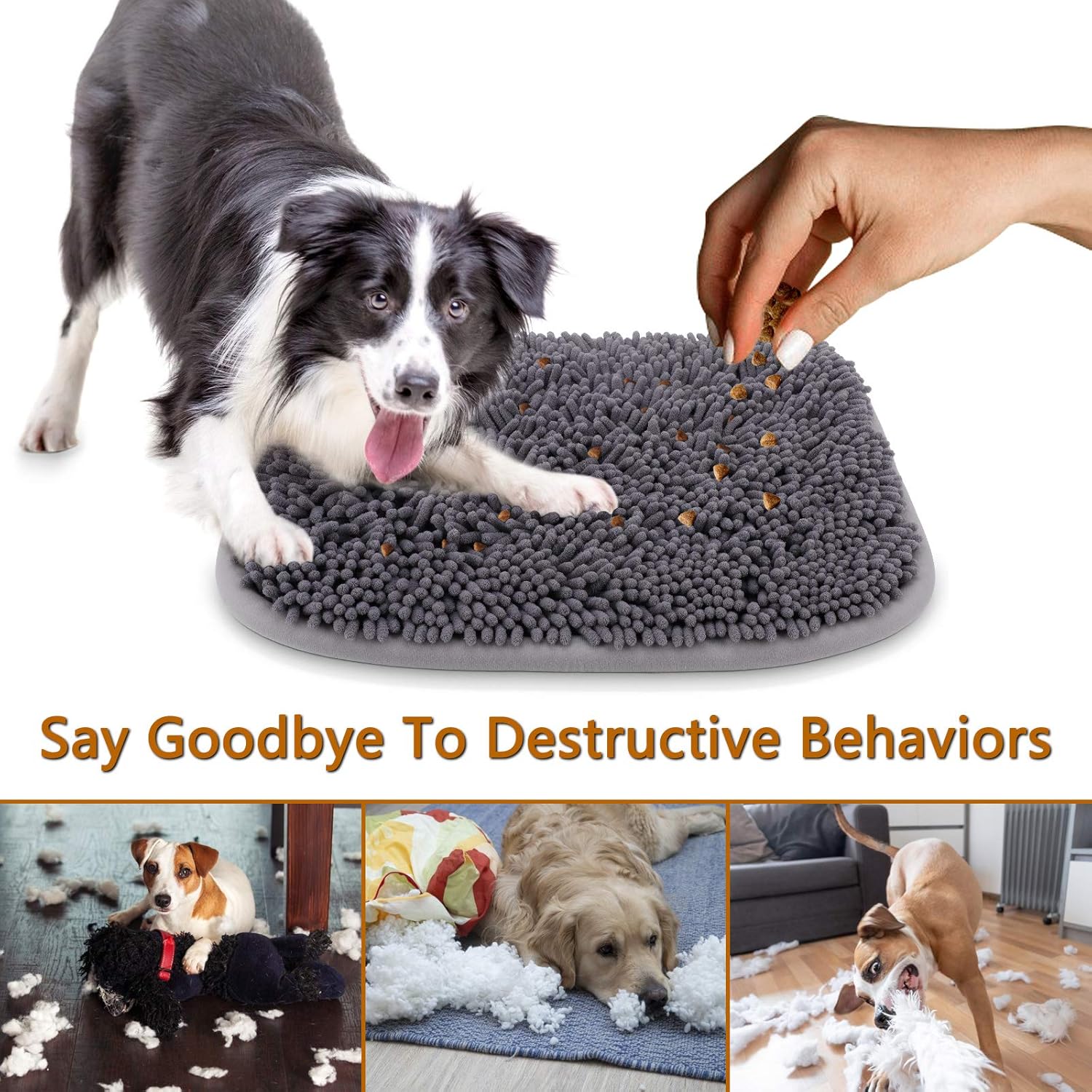 RUNDA Snuffle Mat – Alfombrilla para perros, 17 x 21 pulgadas, juego de alimentación interactivo para el aburrimiento, fomenta las habilidades