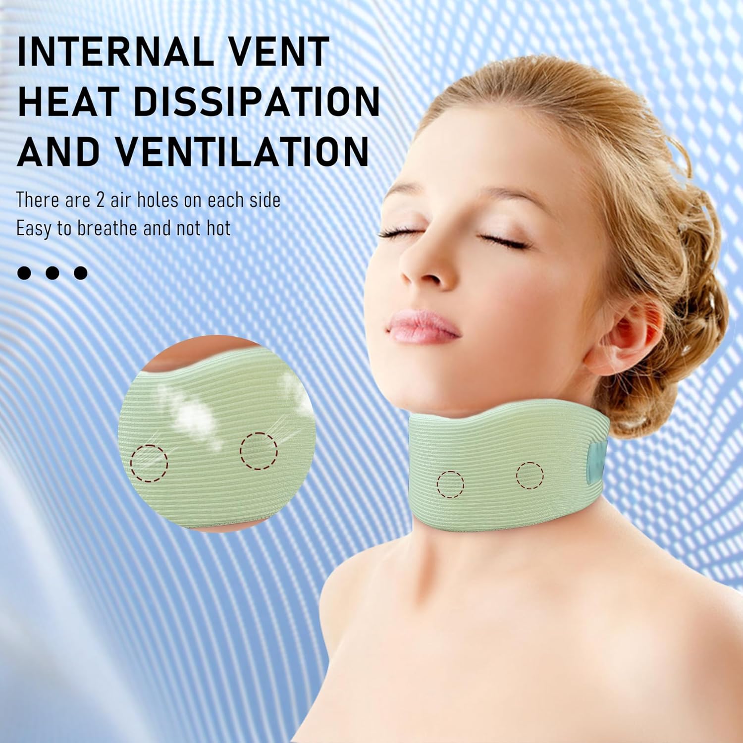 Cuello cervical de espuma transpirable para dormir y aliviar el dolor de cuello, soporte ergonómico ajustable y suave para el cuello y corrector de