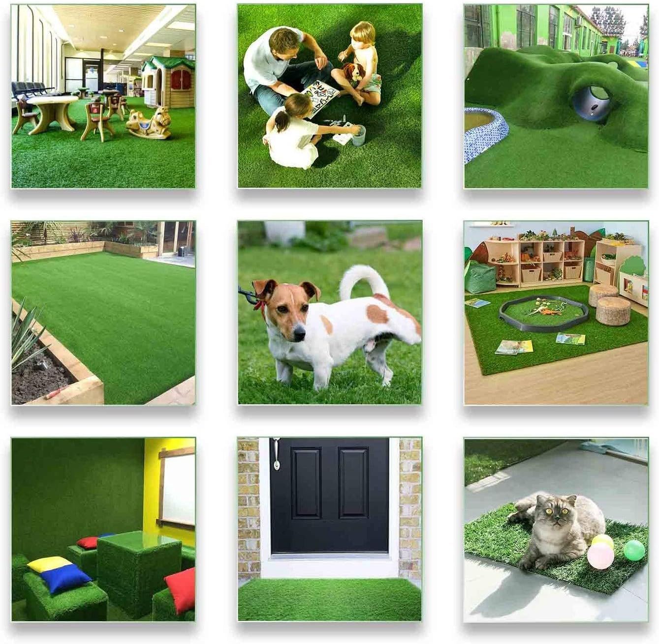 Césped artificial  3 x 3 pies de césped falso realista, tapete grueso sintético para paisaje de jardín, césped para mascotas y decoración de