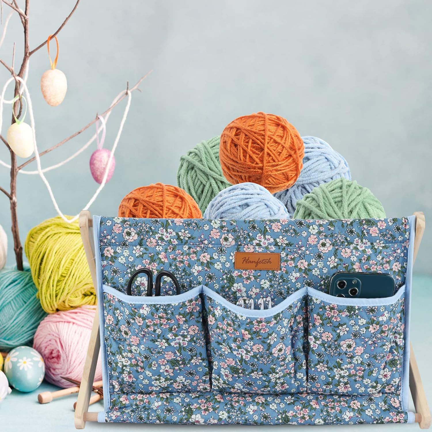 Yarn Caddy – Organizador de almacenamiento de hilo de gran tamaño para madejas de hilo, organizador para ganchillos, agujas de tejer, otros