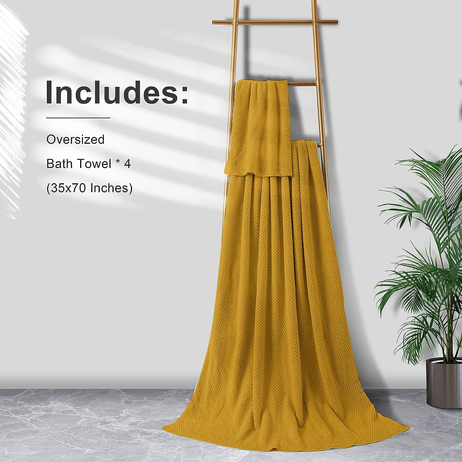 Juego de toallas de baño extra grandes de 35 x 70 pulgadas, juego de toallas de baño de gran tamaño, microfibra grande, secado rápido, súper suave,