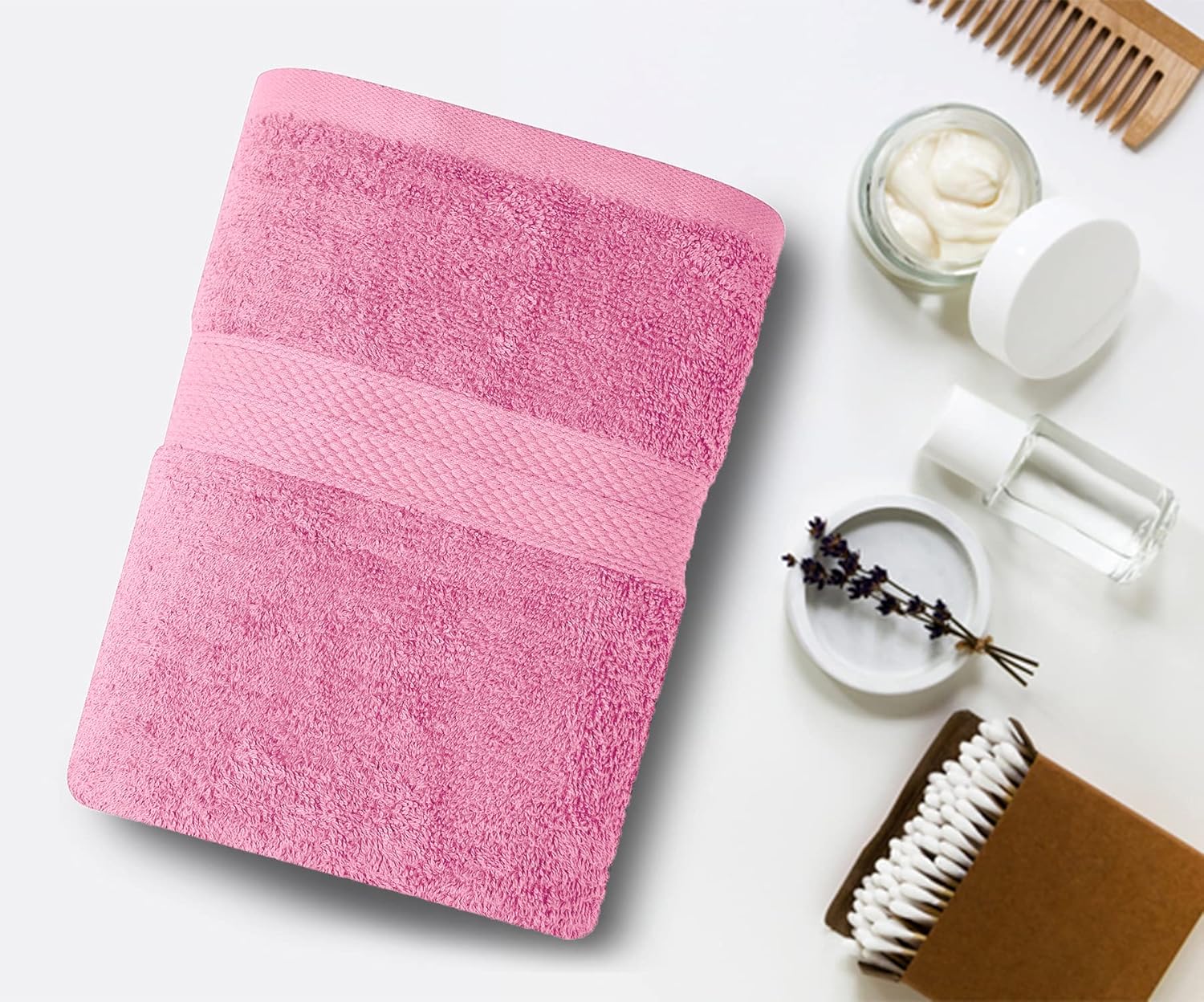 Avalon – Juego de 6 toallas de baño para baño, 100 % algodón, color rosa, de secado rápido, pequeñas, ligeras y absorbentes, perfectas para gimnasio