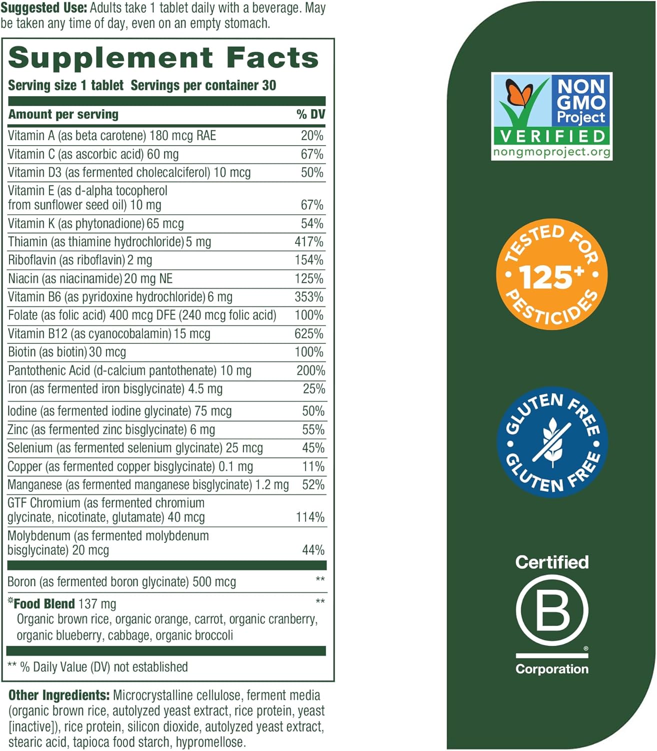 MegaFood, One Daily, estimula la optimización de la salud y bienestar, 30, 1, 1