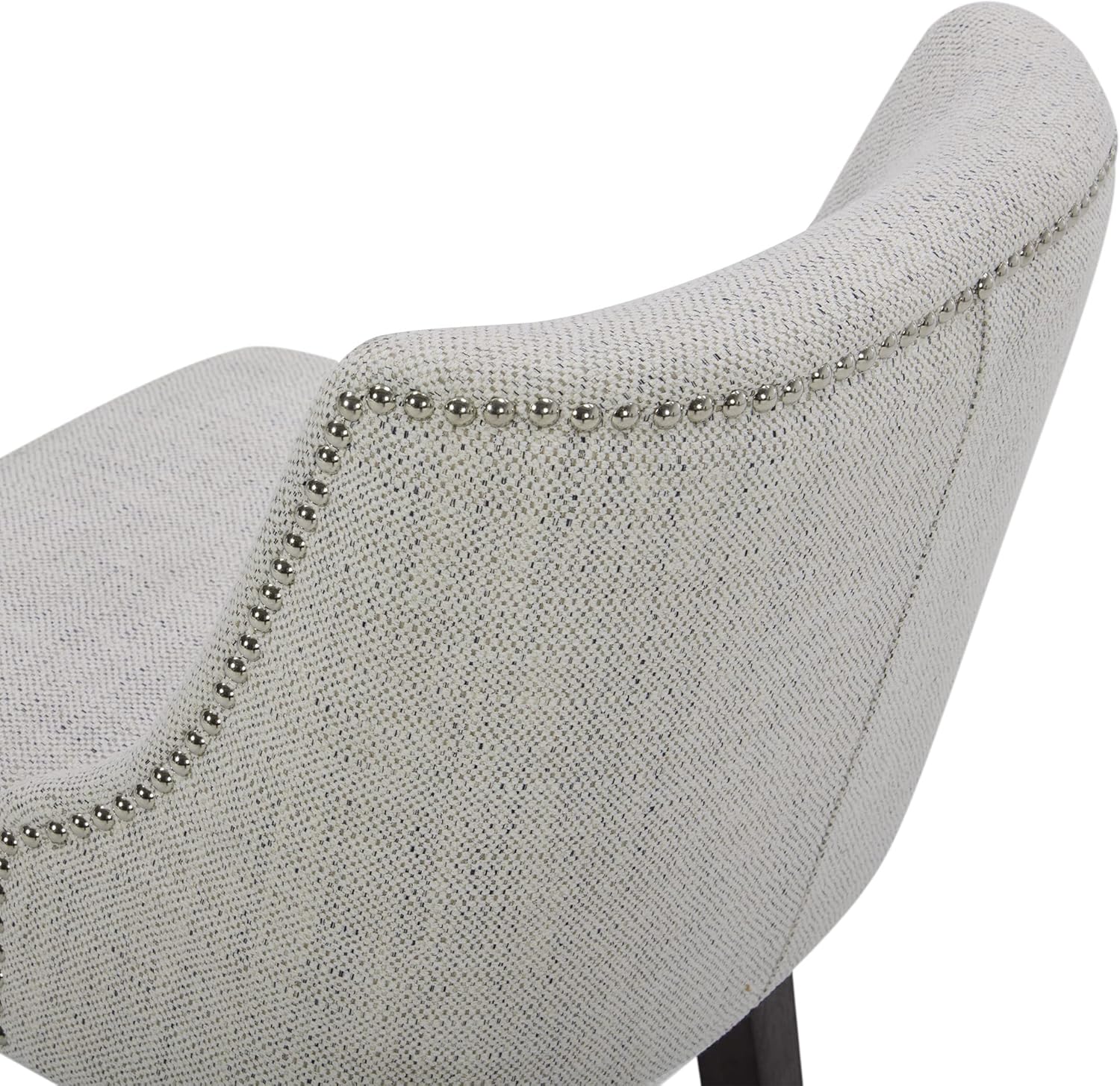 CHITA Taburete de bar giratorio de altura de mostrador, taburete de bar tapizado de altura de asiento de 26 pulgadas, tela en marfil