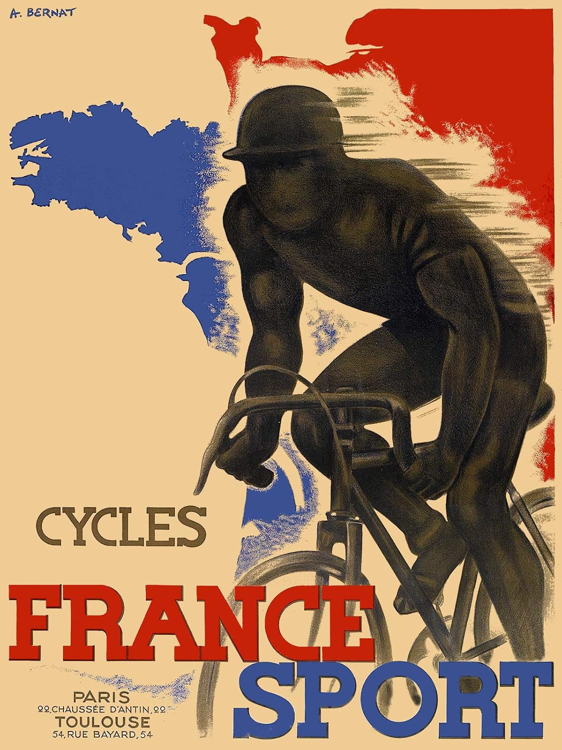Magnet France Sport – Classic 1920’s Tour de France – Lámina magnética de vinilo magnético de vinilo para taquillas, coches, carteles, refrigerador