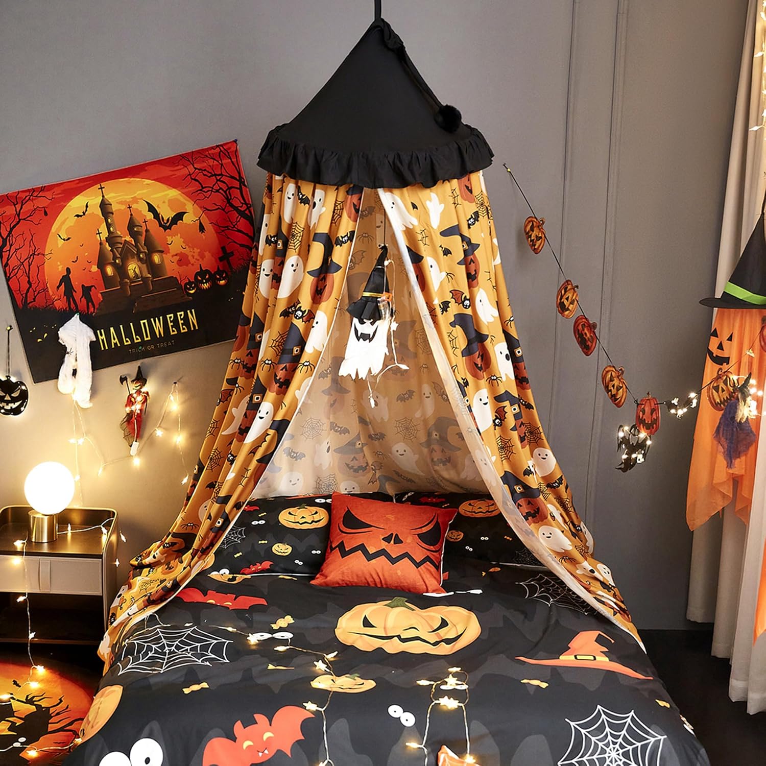Toldo decorativo para cama de niños, estilo sombrero de princesa, cúpula de ensueño, toldo para decoración de habitación de niñas, castillo, toldos