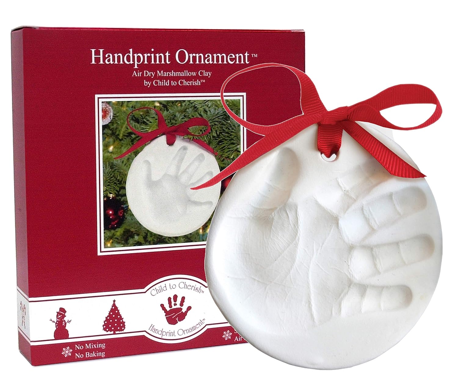 Child to Cherish Kit de adornos de primera Navidad con huella de mano o huella de bebé