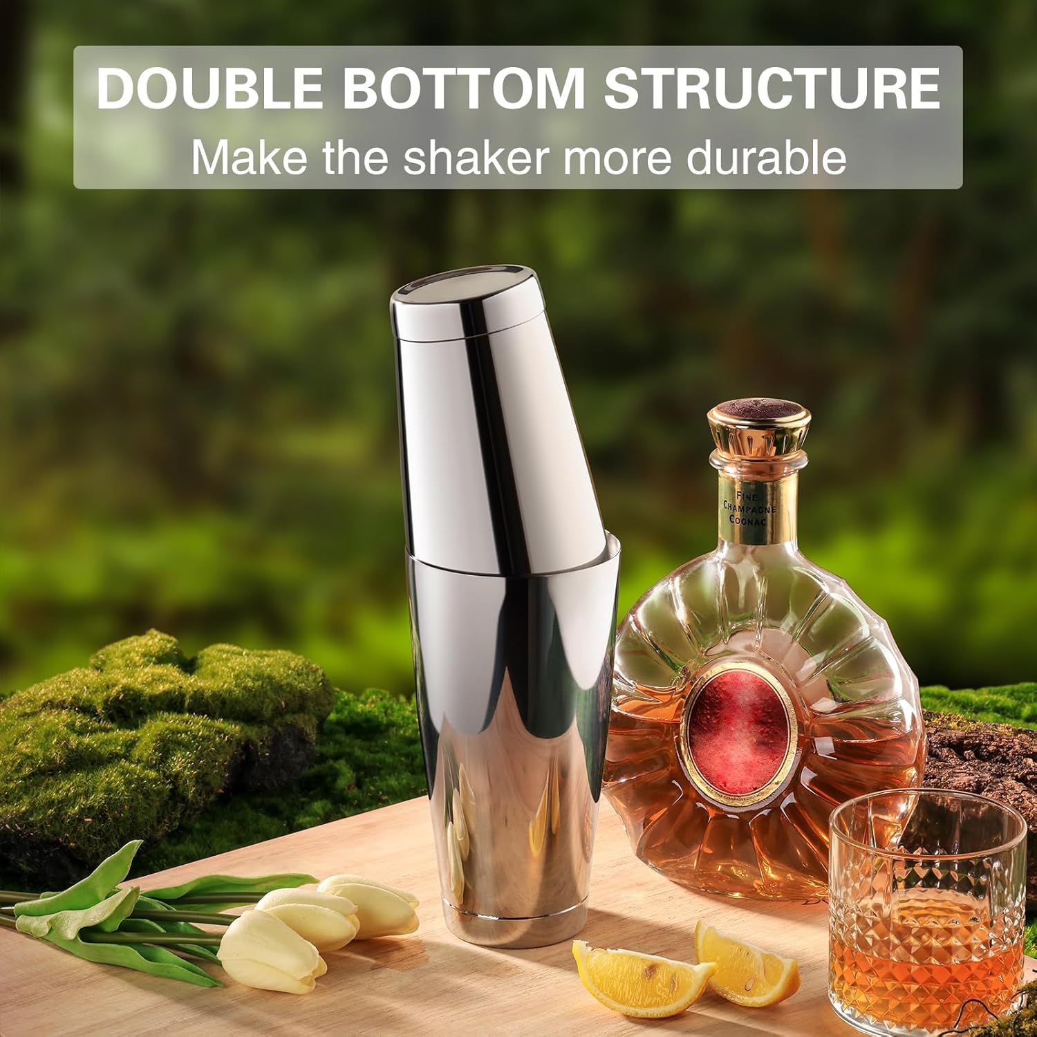 Boston – Juego de coctelera de acero inoxidable de 18 onzas y 28 onzas, mezclador de bebidas de Martini de metal para bartending, herramientas de