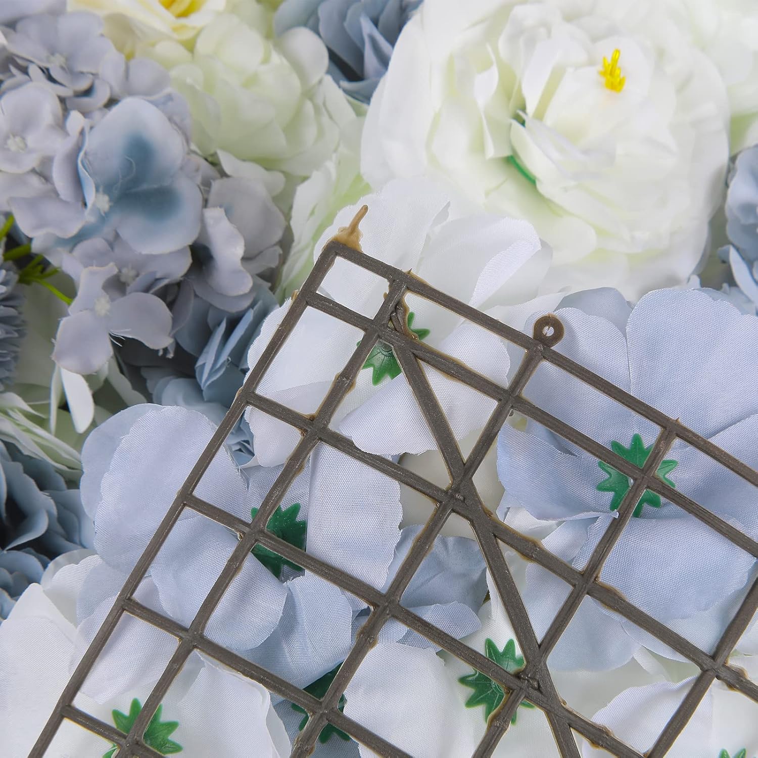 U’Artliens – Juego de paneles de pared de flores, telón de fondo de pared artificial de 24 x 16 pulgadas, panel floral de hortensias de seda 3D para