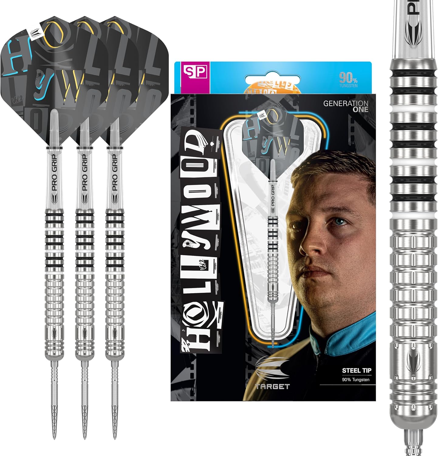Target Darts Chris Dobey G1 24G 90% tungsteno punta de acero punta de acero juego de dardos