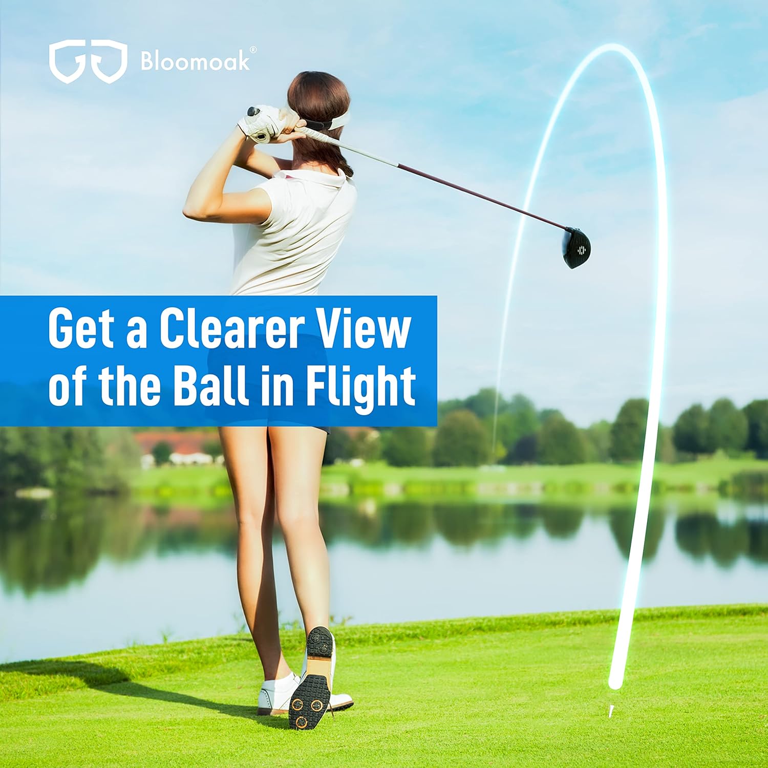 Bloomoak Gafas de sol deportivas para golf, protección UV400 envolventemarco ventilado que evita el empañamientoclaridad visual superior para