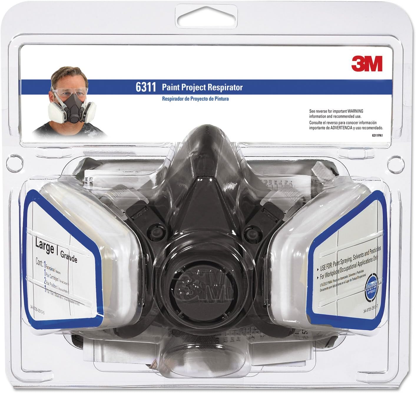 3M MMM6311PA1A – Espray de pintura de media cararespirador de pesticidas