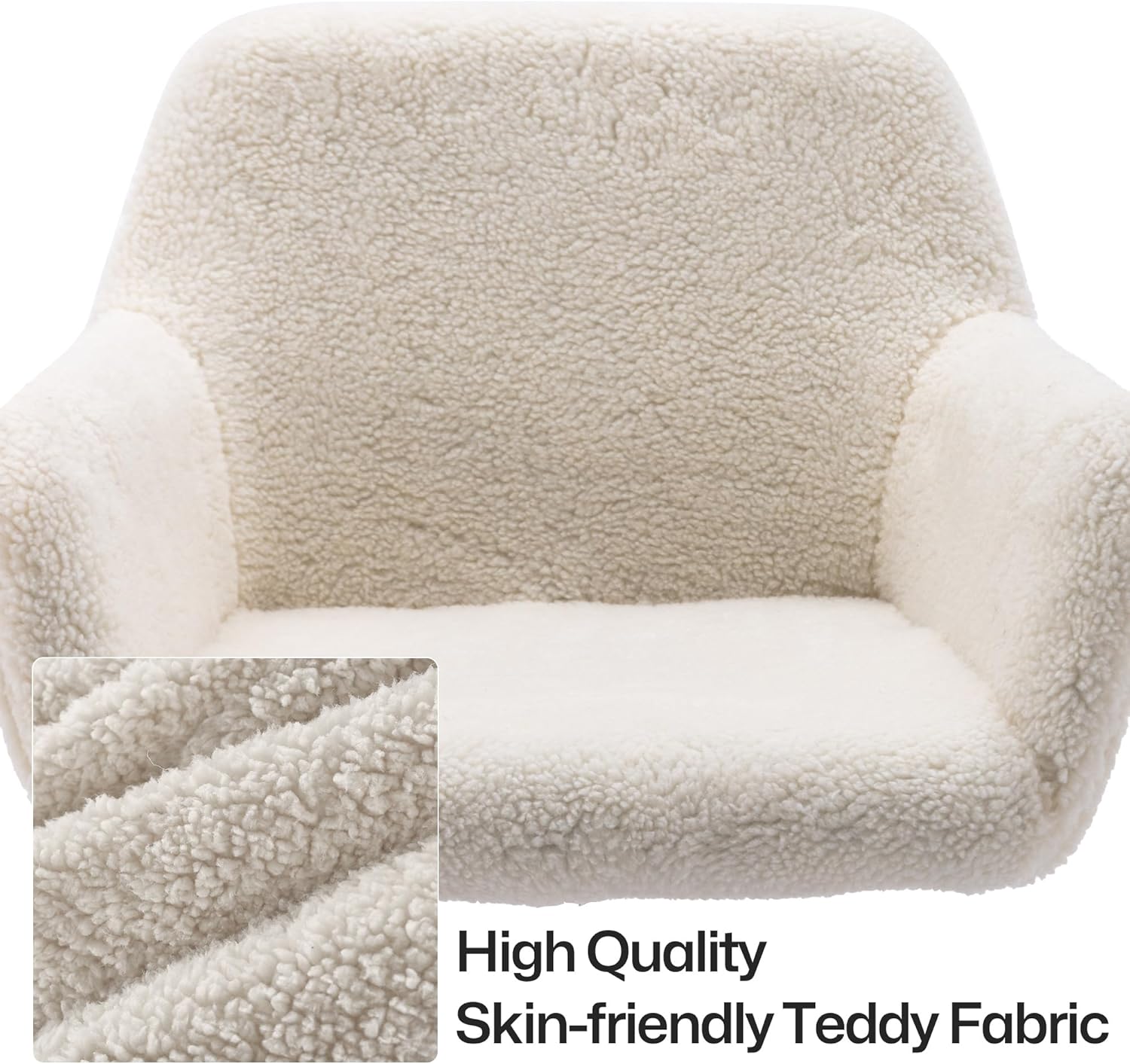 Homedraft Silla de escritorio giratoria de piel sintética de 360, sillón de oficina en casa ajustable con base plateada para adolescentes, mujeres y