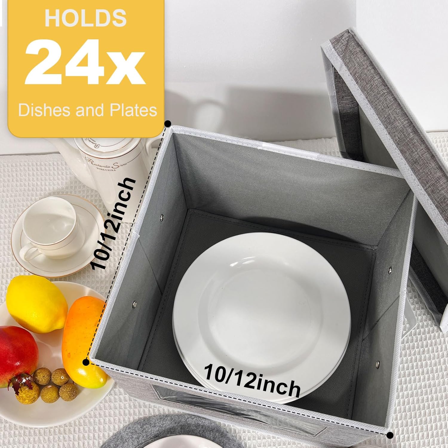 Contenedores de almacenamiento de China  Caja de almacenamiento para copas de vino y taza de café con divisores, recipientes de almacenamiento de