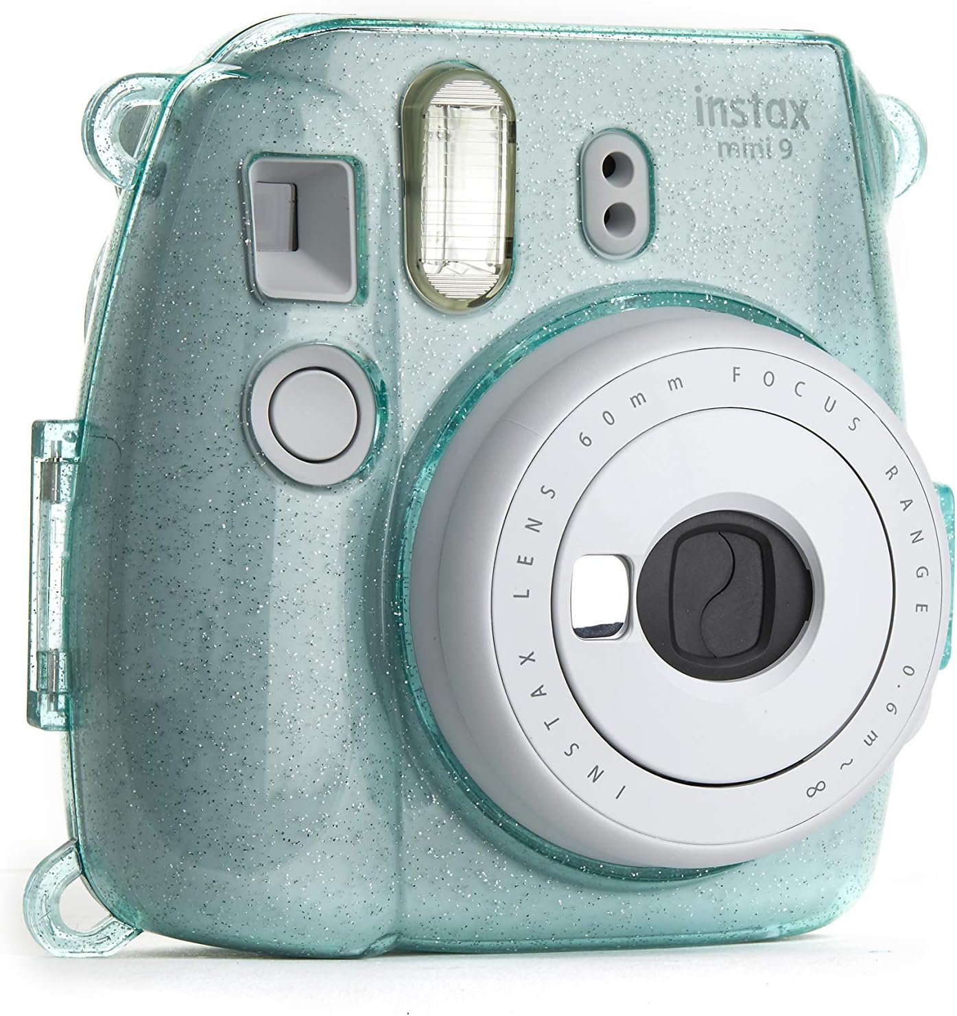 PHOTO4LESS Estuche rígido con purpurina para cámaras Fuji Instax Mini, color azul hielo, mejor valor!