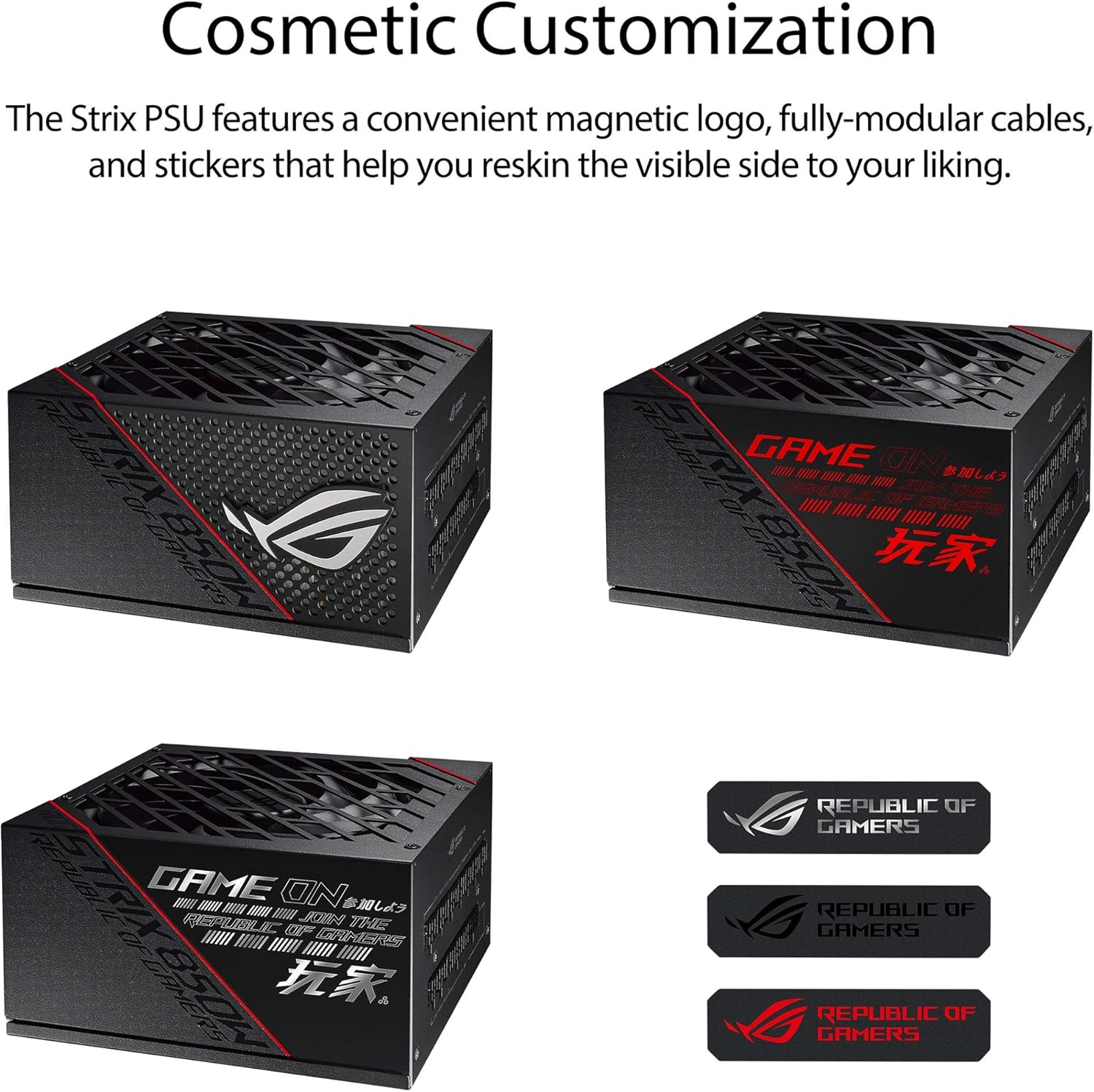 ASUS – Fuente de alimentación ROG STRIX 850W Oro PSU (disipadores de calor ROG, diseño de ventilador con tecnología axial, rodamientos de ventilador