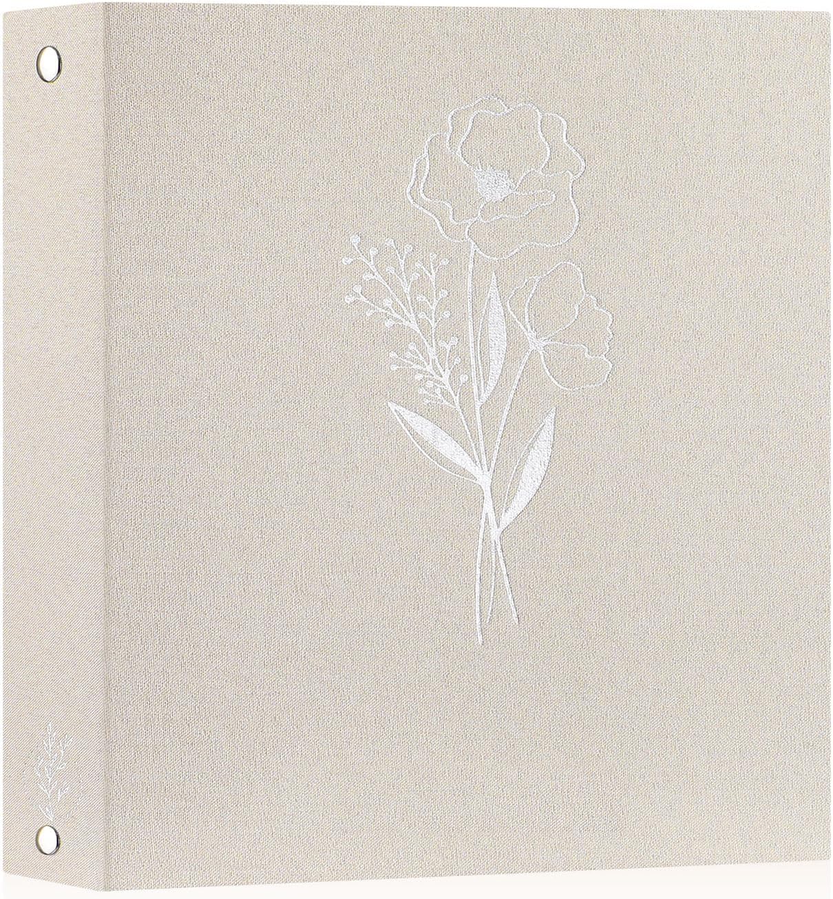 Lanpn Álbum de fotos de 8.5 x 11 pulgadas, cubierta de lino, sin ácidos, carga superior, carpeta de 3 anillas, libro de fotos de 8.5 x 11 pulgadas