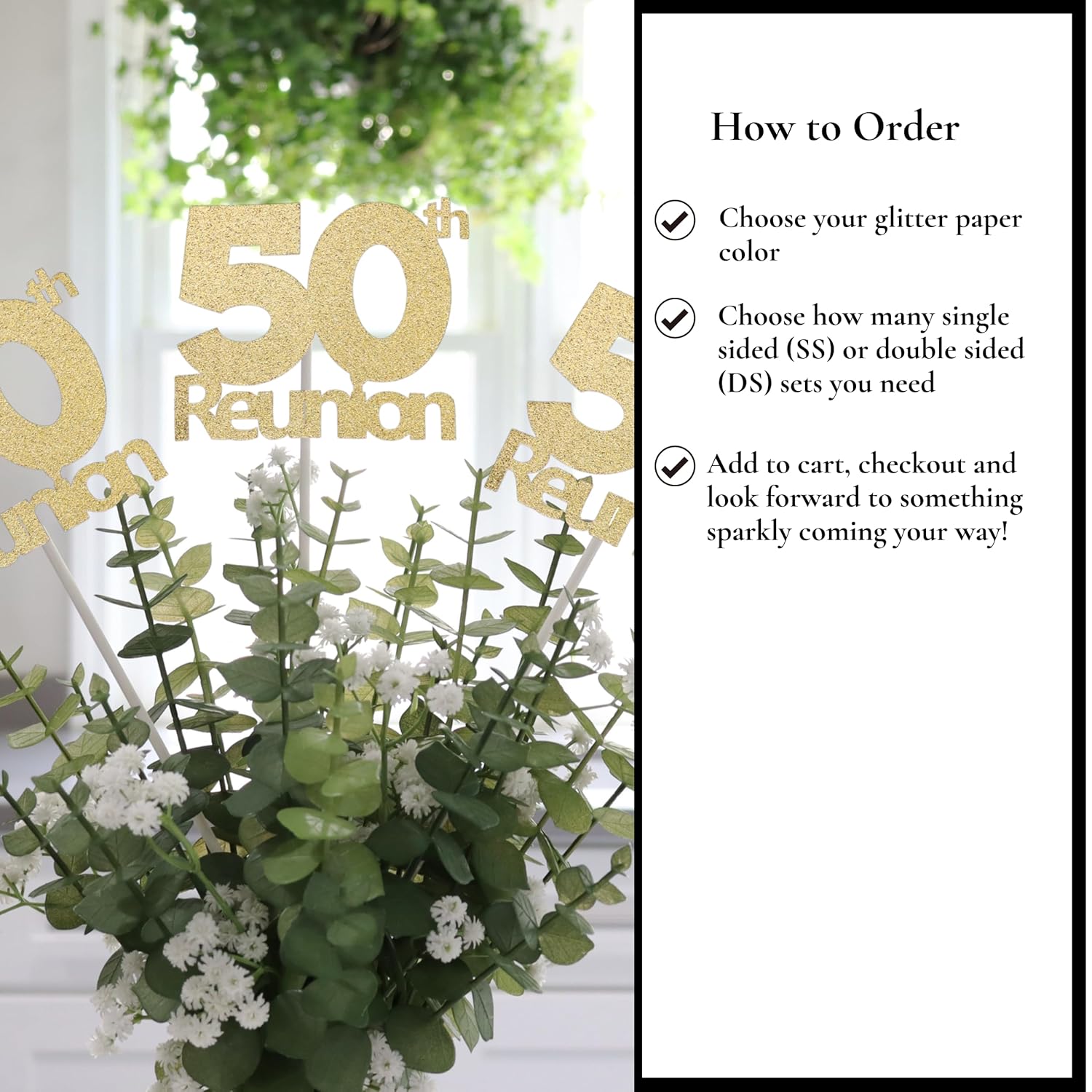 50th High School Reunion Decorations, 1974 Reunion Table Centerpiece Sticks, 50 Year Class Reunion Centerpiece, 3 per Pack by ZeeBestCelebrations