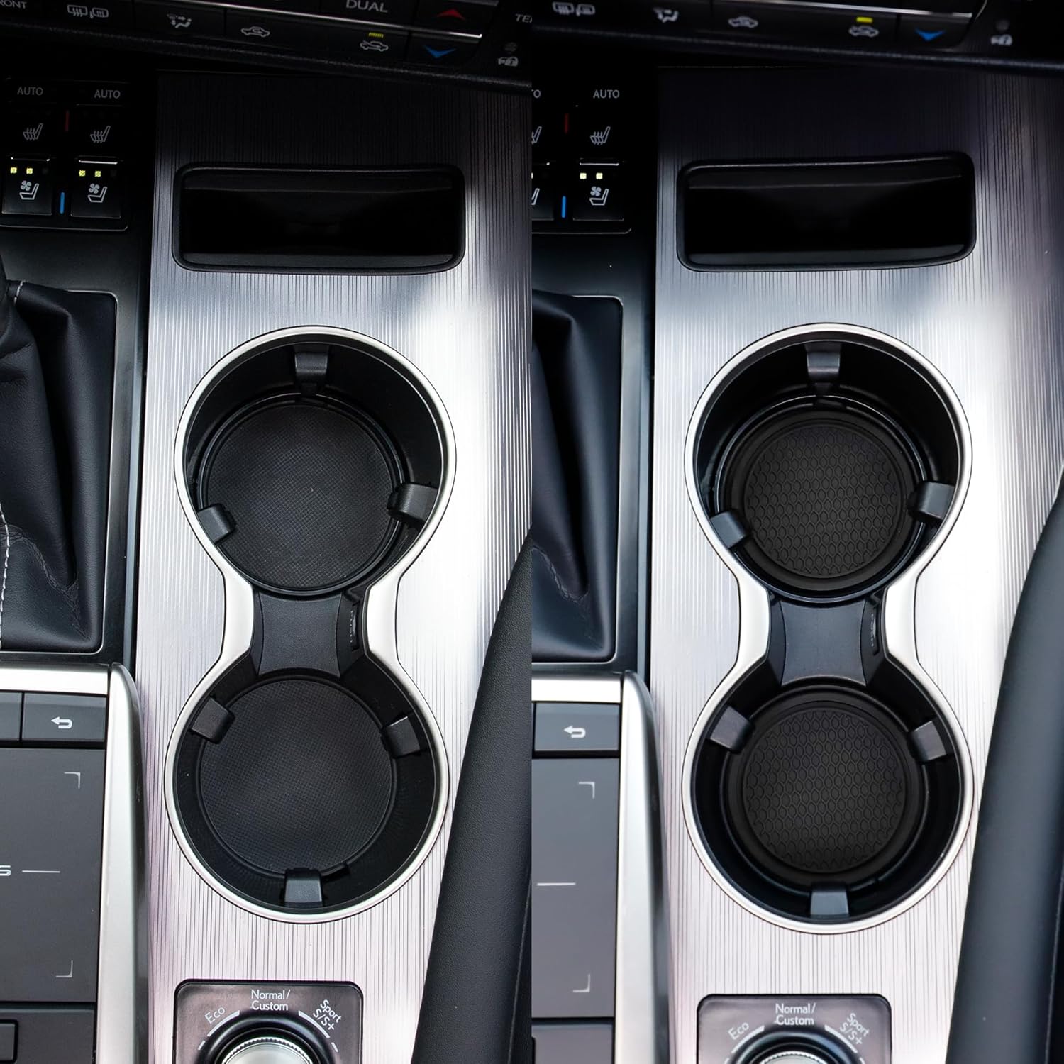 Portavasos para automóvil, paquete de 4 portavasos antideslizantes, antiarañazos, accesorios universales para el interior del vehículo para mujeres