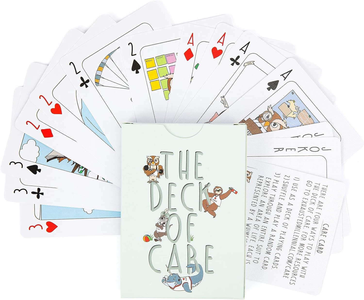 Exhausted Millennial The Deck of Care Una guía para el bienestar en las tarjetas de autocuidado