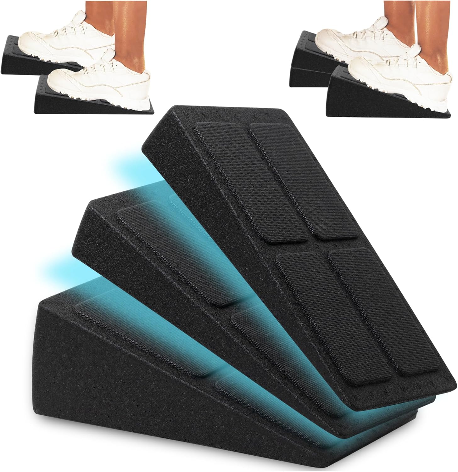 Juego de 3 tablas inclinadas con bolsa de transporte, cualquier lugar donde quieras para estirar pantorrillas, bloque de espuma, cuña, para gimnasio