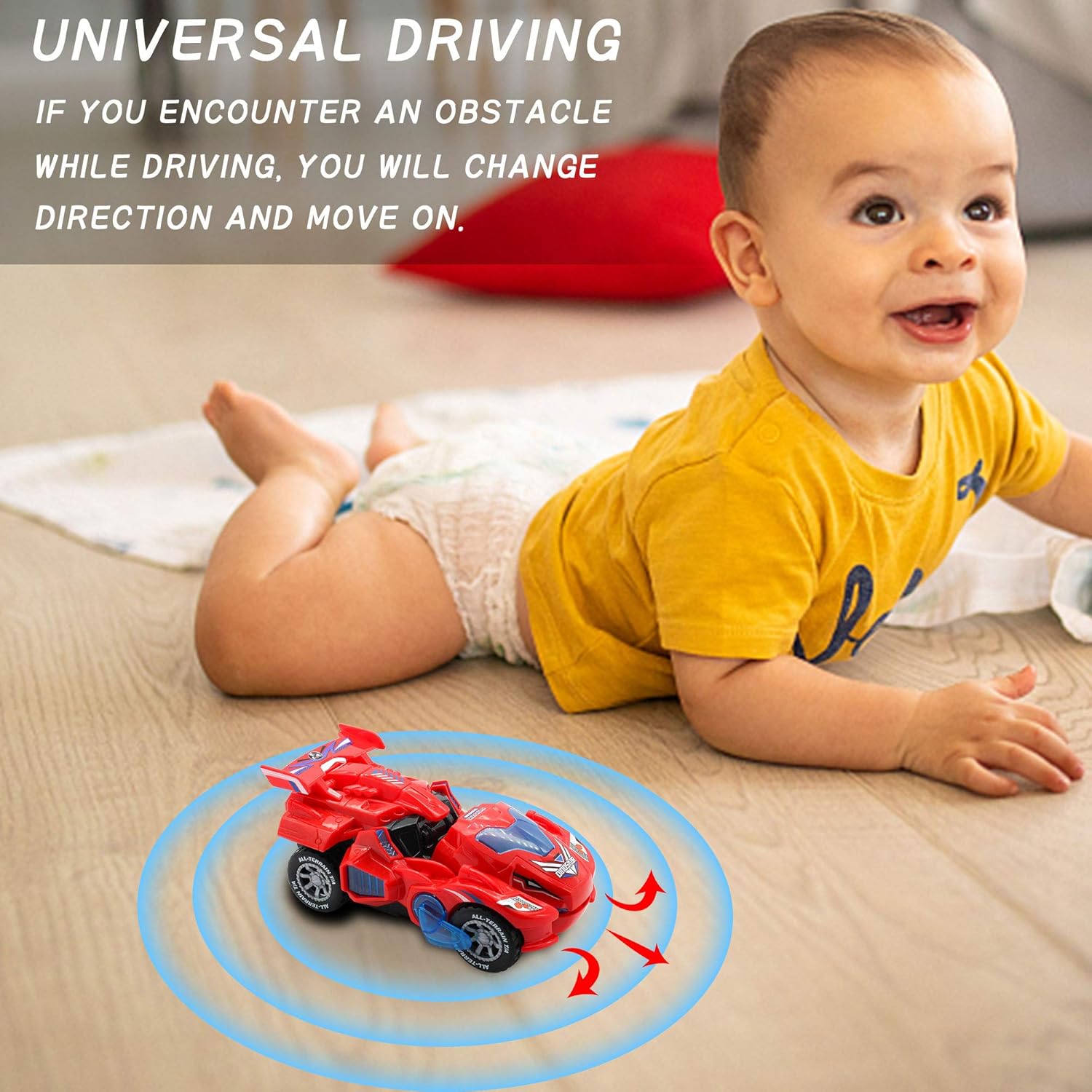 Dinosaur Toys for 3-6 Year Old Girls Transforming Dinosaur Car with LED Light and Music Gifts for 3 4 5 6 7 Year Old Girl (Red)