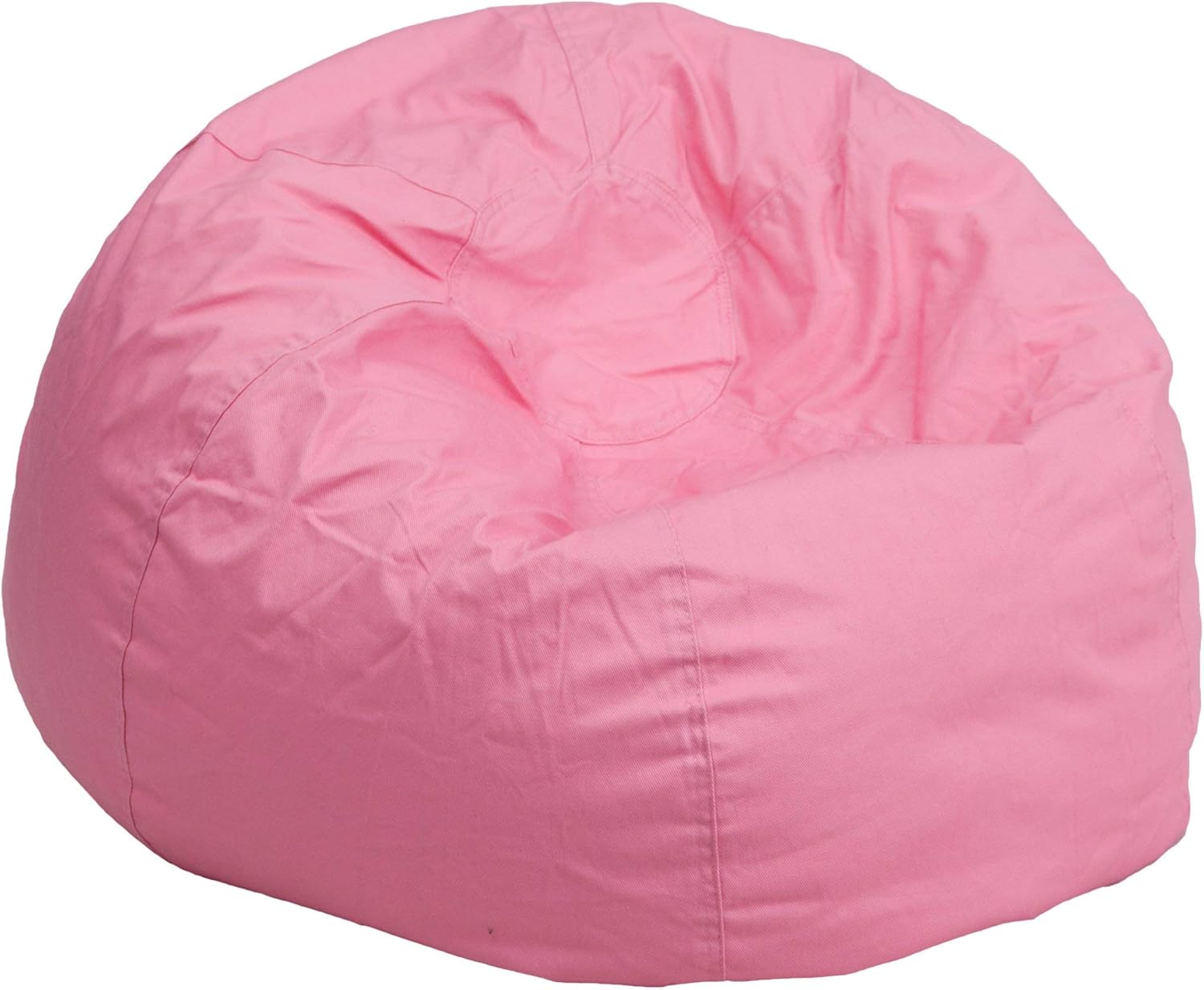 Flash Furniture Puf sólido para niños., Algodón, Rosado claro