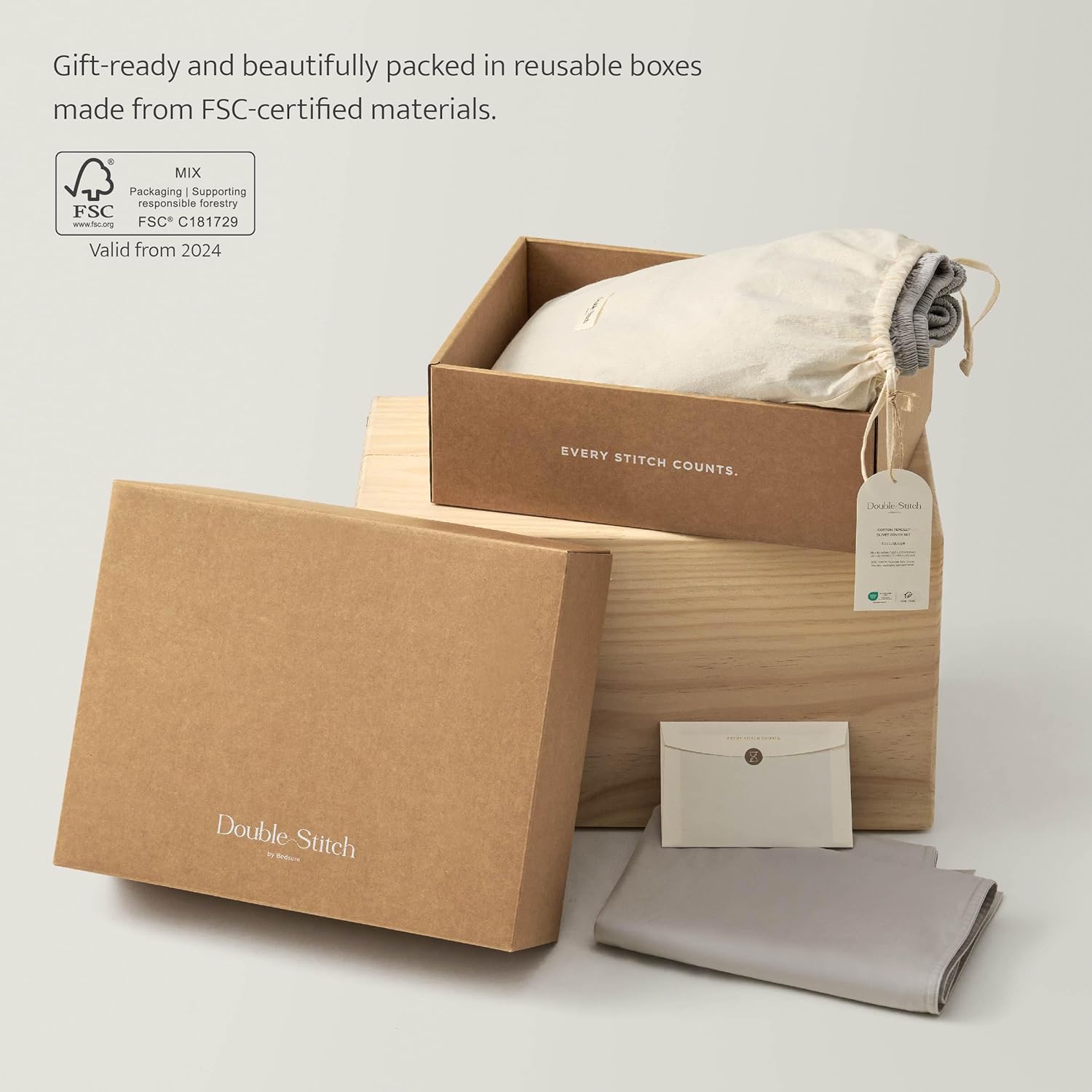 Double Stitch by Bedsure Juego de sábanas de algodón Tencel  Ganador del premio Good Housekeeping Award, juego de sábanas tamaño King, refrescante,