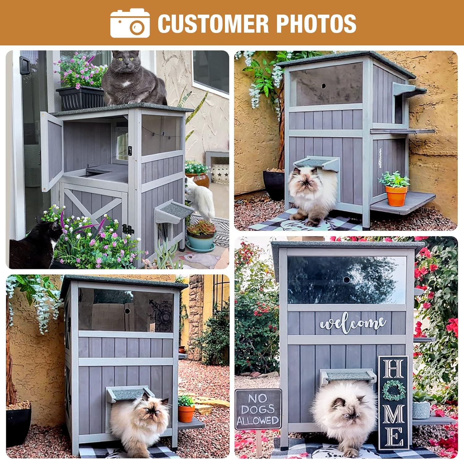 Feral Cat House – Refugio impermeable para gatos para invierno, jaula para gatos, perfecta para uso al aire libre e interior, 2 pisos
