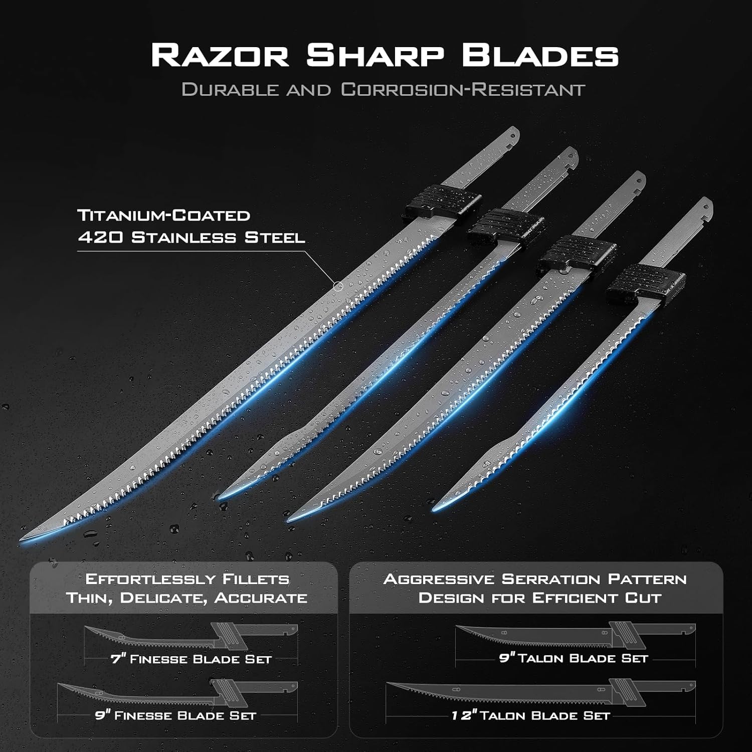 KastKing Speed Demon Pro – Cuchillo de filete eléctrico de iones de litio, cuchillo de pesca recargable inalámbrico con 4 cuchillas, motor de alto