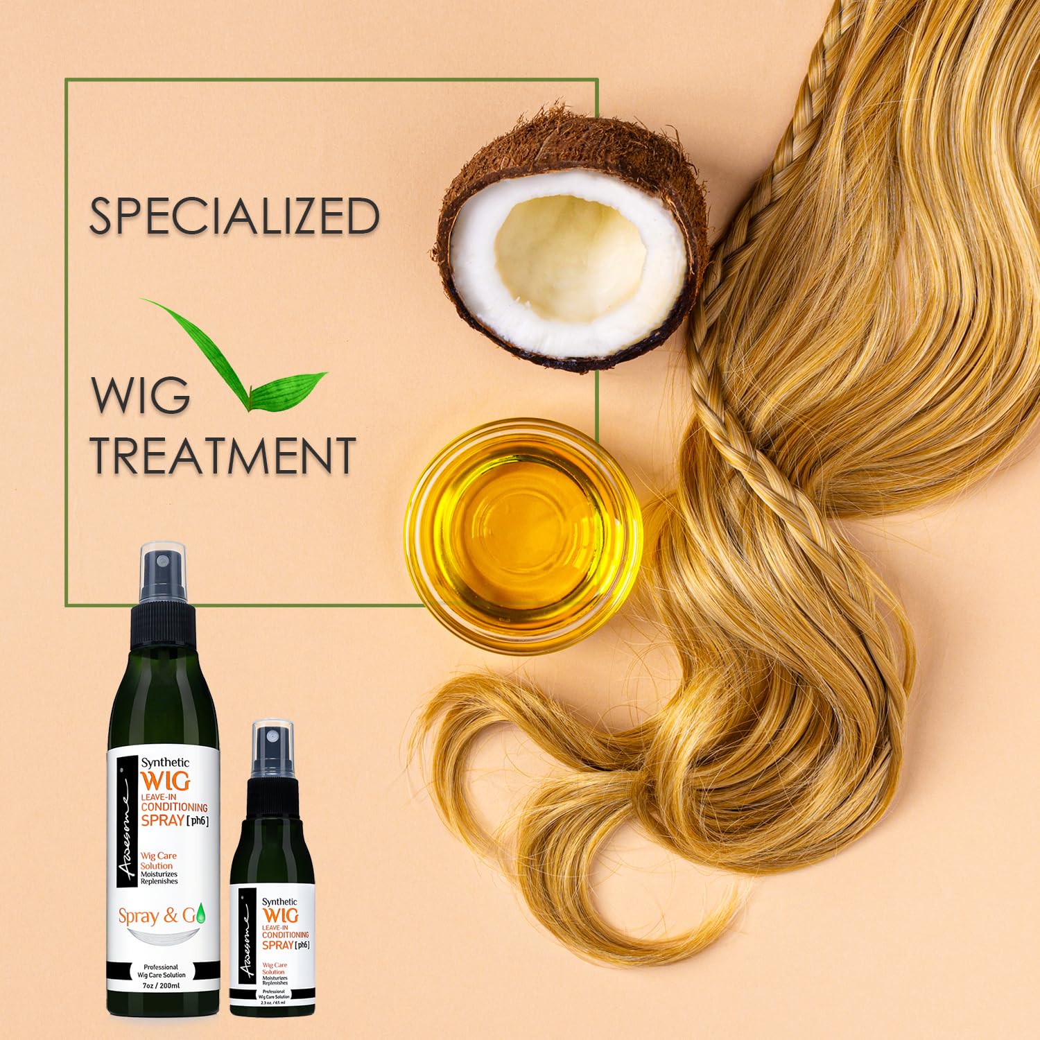 Awesome Champú de peluca sintética, pH 6, champú profesional para pelucas de cabello sintético, solo remoja, añade cuerpo y volumen, promueve la