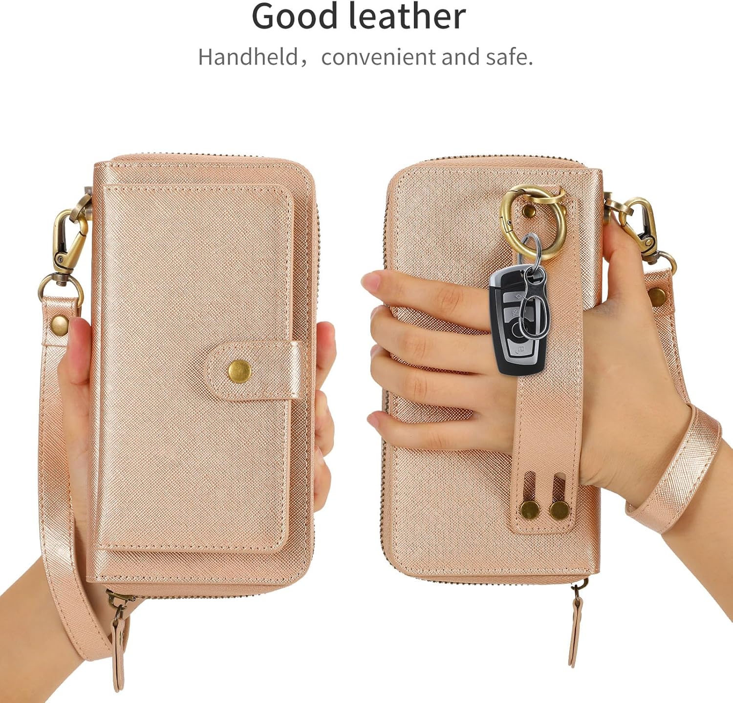 Funda para iPhone 15 Plus compatible con iPhone 15 Plus para mujeres y hombres, funda de piel con cierre de pulseras, cartera de piel con cierre