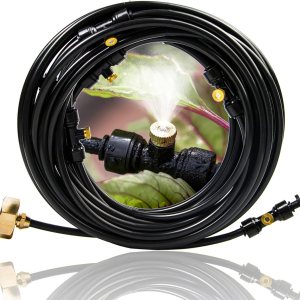 Misting Cooling System (Newly Designed Atomizing Line) 50FT15m Atomization Line+ 14 Brass Spray Nozzles + One Brass Adapter (34 Inch) Patio Spray Misting Cooling System (Newly Designed Atomizing Line) 50FT15m Atomization Line+ 14 Brass Spray Nozzles + One Brass Adapter (34 Inch) Patio Spray
